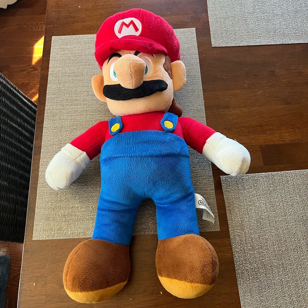 Large Nintendo Red and Blue Mario Stuffed Animal‎
